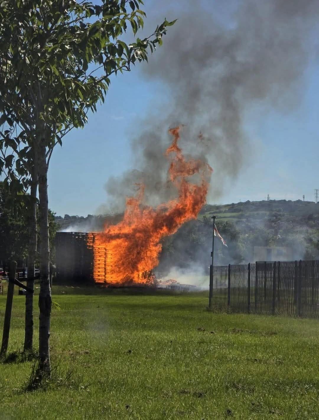 Loyalist Bonfire Destroyed By Socialist Republican Youth Drone Attack