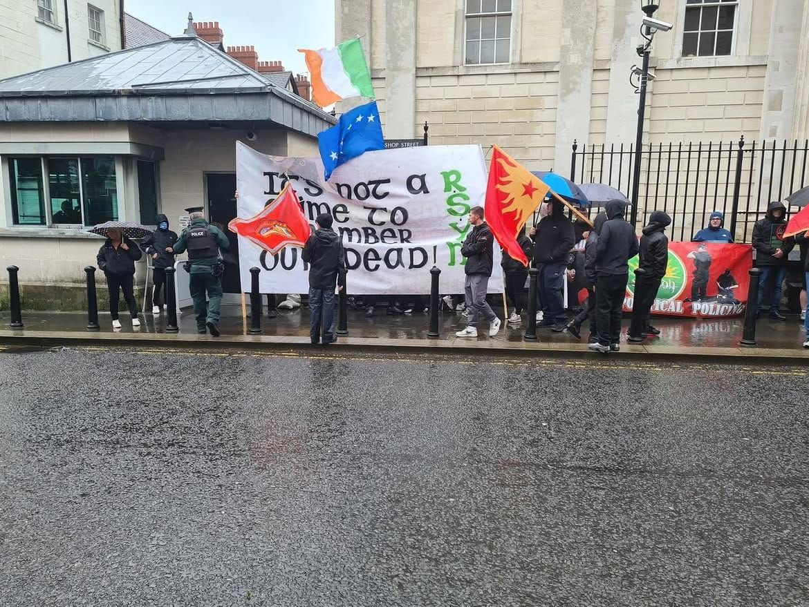 Crowd Gathers As 18-Year Old In Court Over Patsy O'Hara Shirt