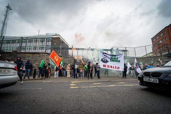 Flares Let Off As Derry Socialist Republicans Protest Internment