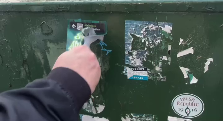 Socialist Republicans Campaign To Remove Fascist Stickers