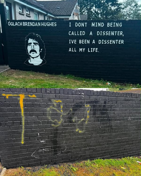 Socialist Republicans Condemn Defacement Of Brendan Hughes Mural By West Belfast Sinn Féin
