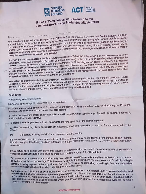 I Was Detained By UK Counter-Terrorism Police For My Anti-Imperialist Beliefs