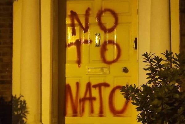 Socialist Republicans Deface Institute of International and European Affairs As NATO Official Due To Visit