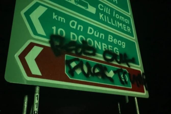 Republicans Deface Road Signs Near Trump’s Irish Golf Course Ahead Of Visit